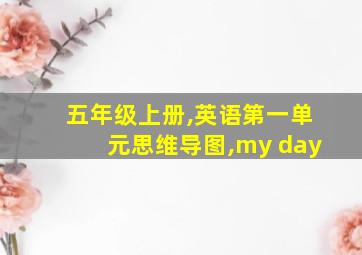 五年级上册,英语第一单元思维导图,my day